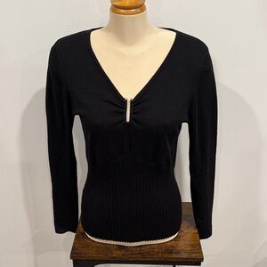 Belldini Elegant Black Long Sleeve Top